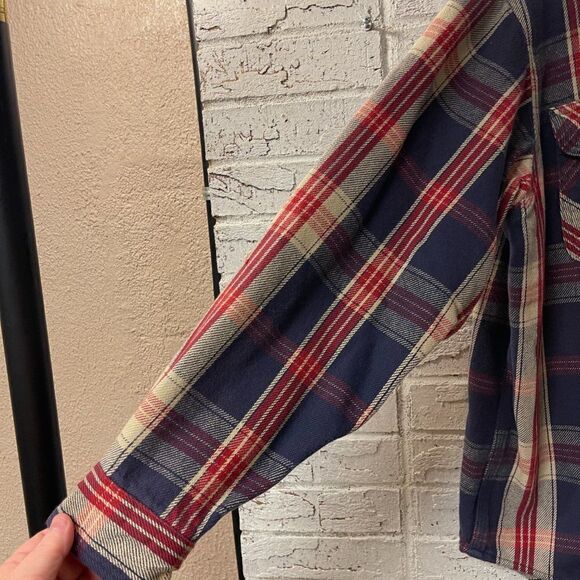 Carhartt Red Plaid Distressed Rugged Shirt Med - Picture 5 of 12